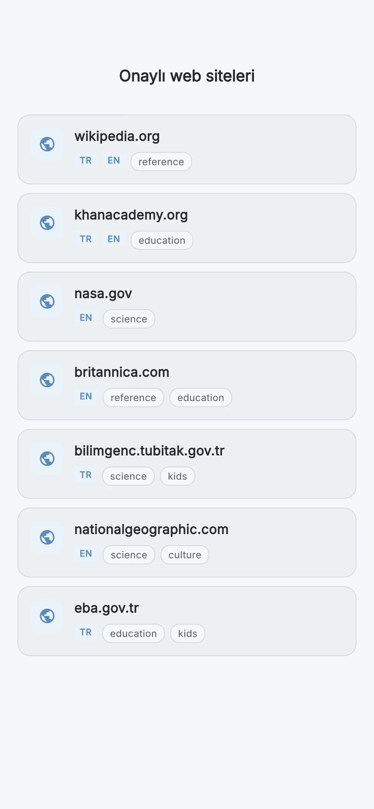 Onaylı siteler listesi