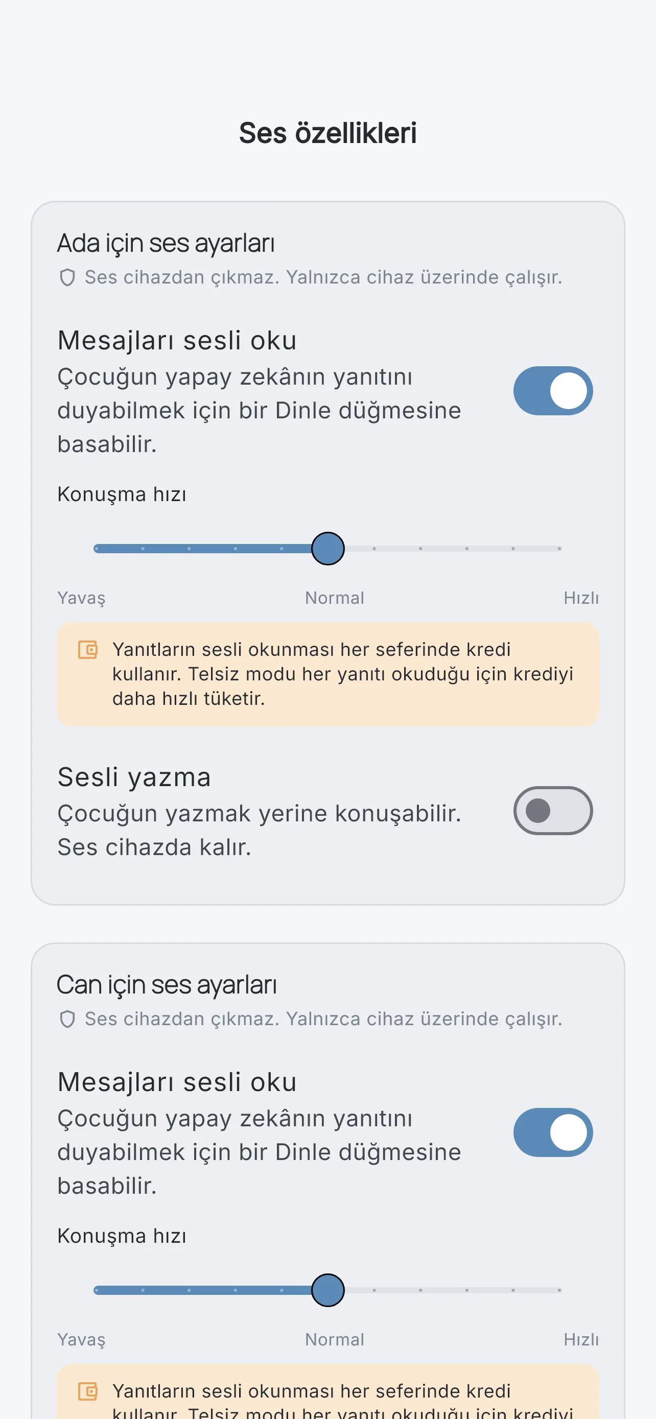 Ses ayarları